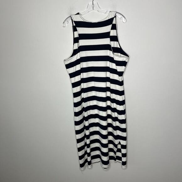 A New Day Dress Womens XXL Blue White Stripe Midi Nautical - Picture 9 of 9